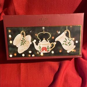 Lenox Festive Teapot Ornament Set